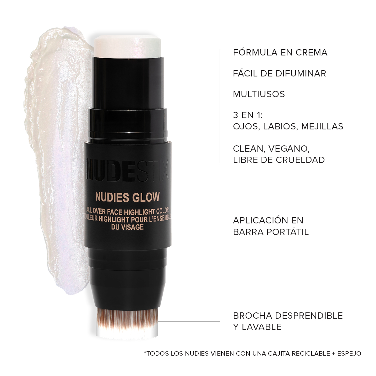 NUDIES ALL OVER FACE COLOR GLOW (ILUMINADOR FACIAL)